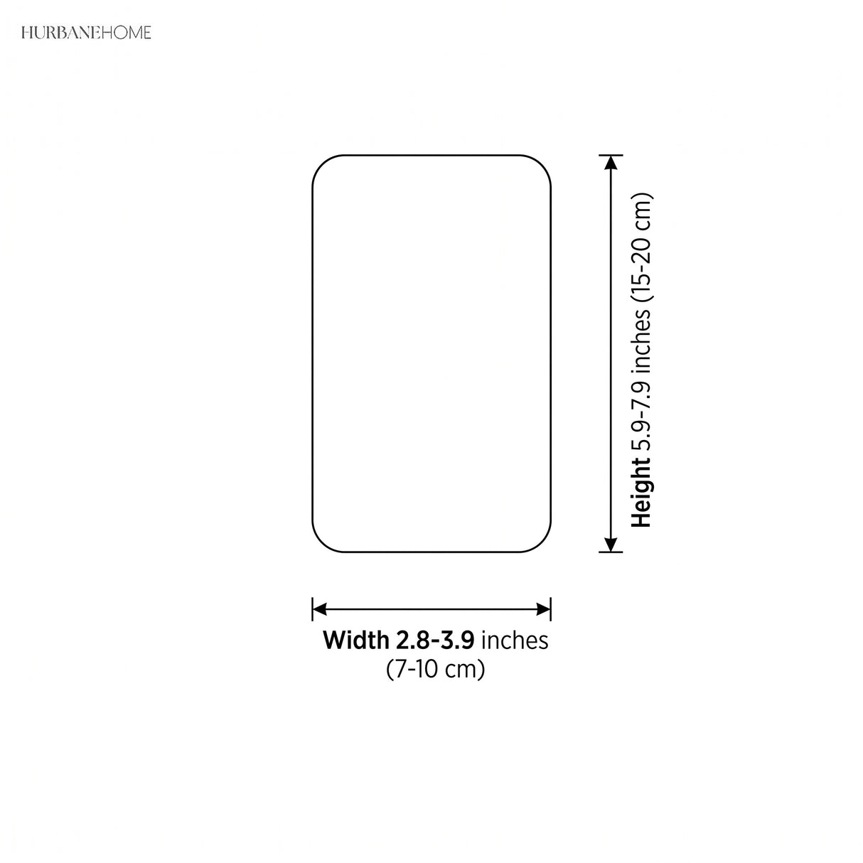 Dimension diagram of the wall sconce, 2.8 to 3.9 inch width