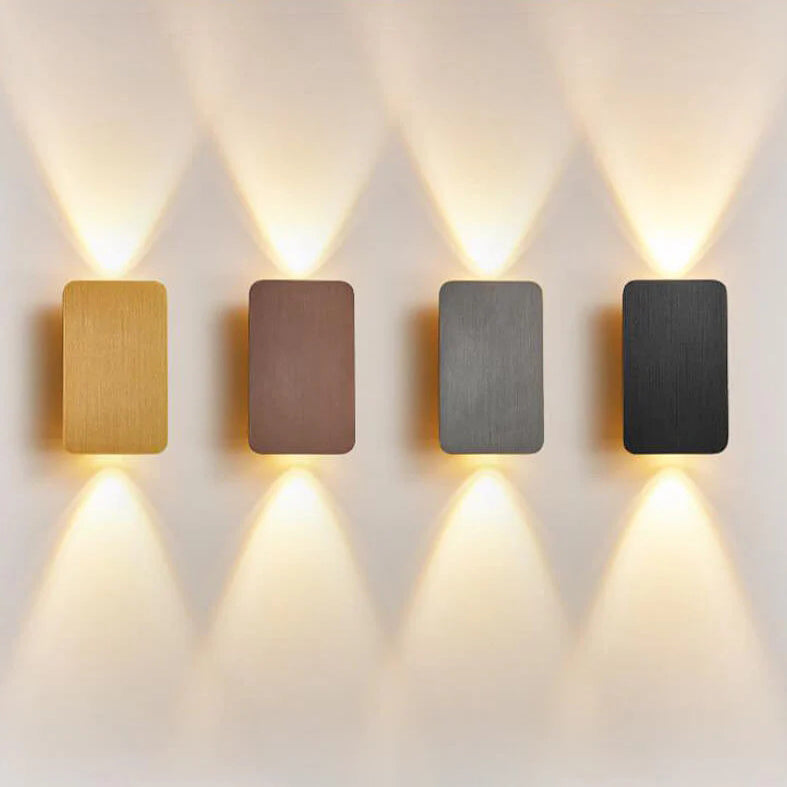 Close view of the rounded corner on the aluminium wall sconce