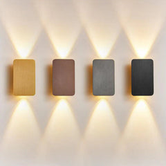 Close view of the rounded corner on the aluminium wall sconce