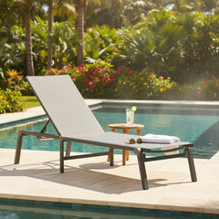Aluminum Folding Chaise Lounge Chair – 5 Position Patio Recliner - Hurbane Home