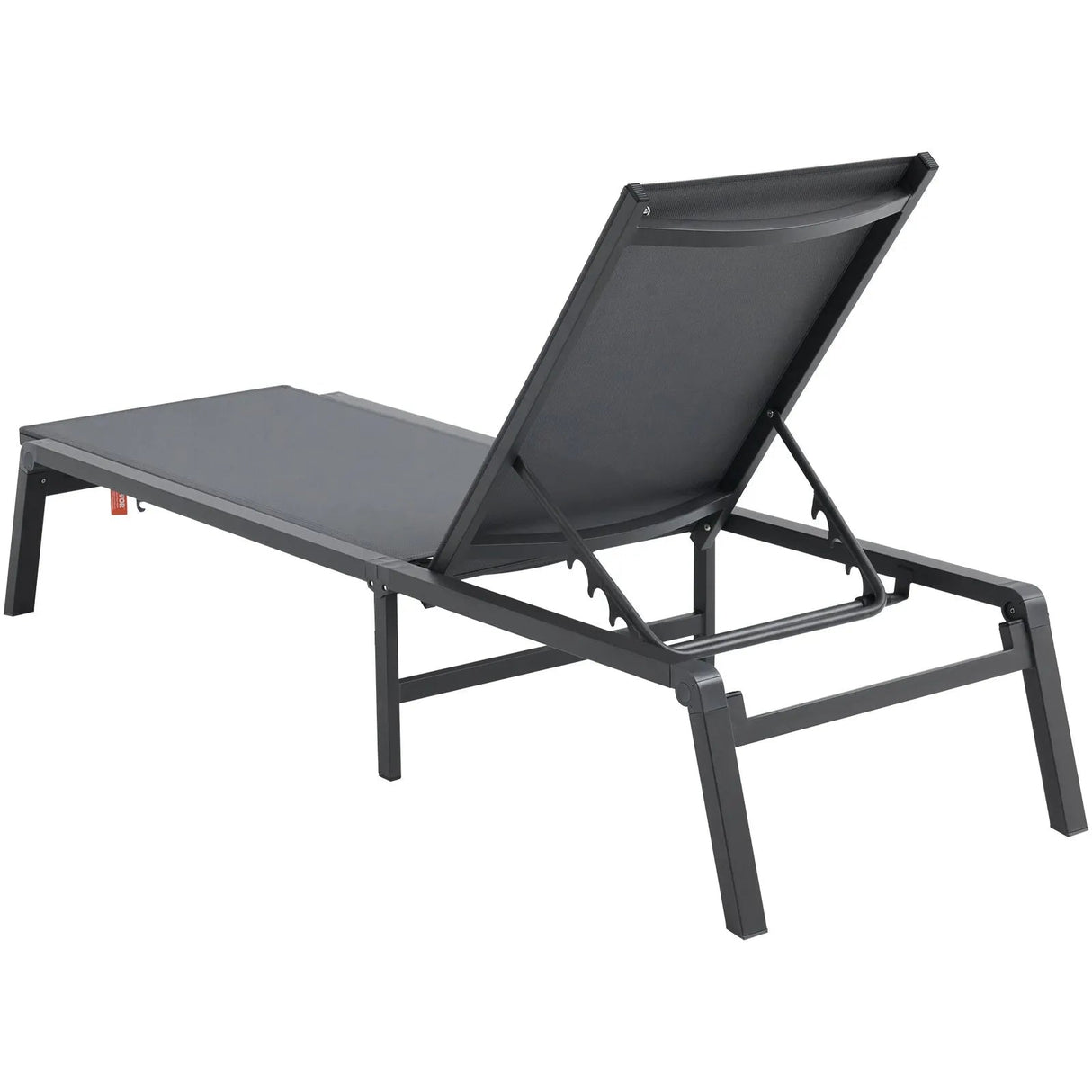 Aluminum Outdoor Lounge Chair – Foldable 5 - Position Patio Recliner Lightweight Dark Gray - Hurbane Home