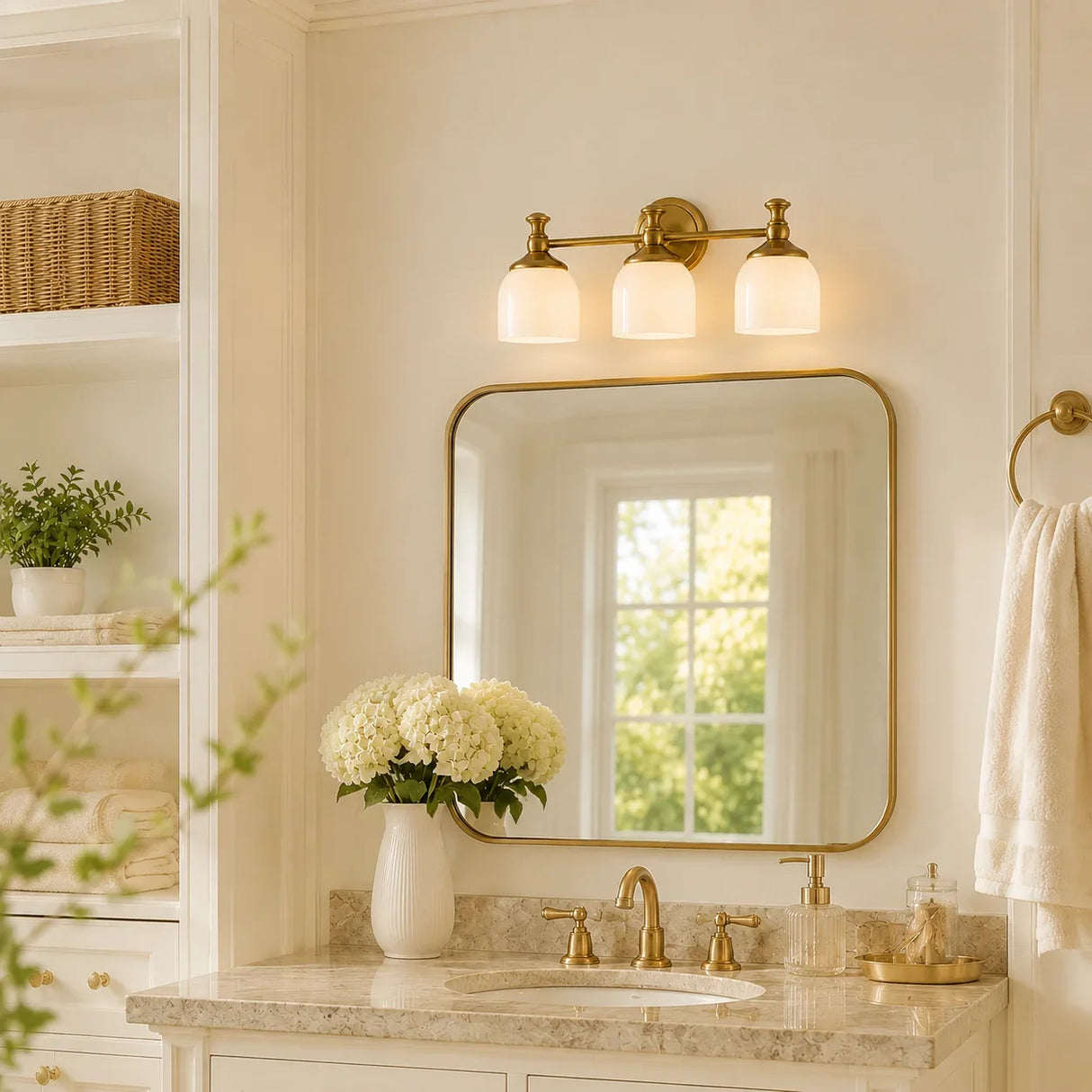 Antique brass milk glass wall sconce supplementary product view 5