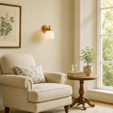 Antique brass milk glass wall sconce colour option view 9