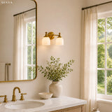 Antique brass milk glass wall sconce further product image 10