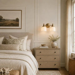 Antique brass milk glass wall sconce supplementary product view 11