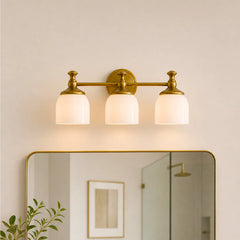 Antique brass milk glass wall sconce colour option view 15