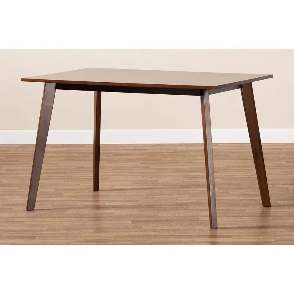 Antique Walnut Dining Table - Mid Century Rubberwood Rectangular Four Seater - Wooden Dining Table - Hurbane Home