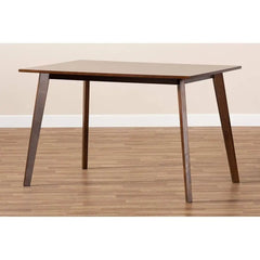 Antique Walnut Dining Table - Mid Century Rubberwood Rectangular Four Seater - Wooden Dining Table - Hurbane Home