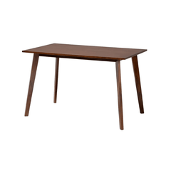 Antique Walnut Dining Table - Mid Century Rubberwood Rectangular Four Seater - Wooden Dining Table - Hurbane Home
