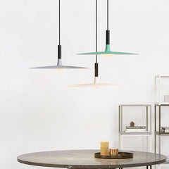 Pendant Light Flat Aluminum Shade LED Modern Minimalist Hanging Lamp