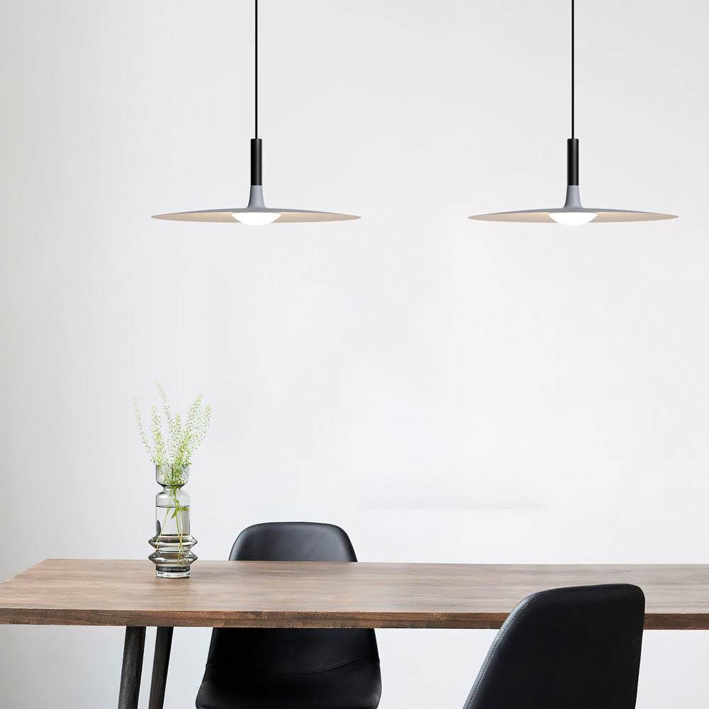 Pendant Light Flat Aluminum Shade LED Modern Minimalist Hanging Lamp