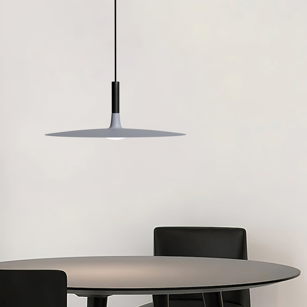 Pendant Light Flat Aluminum Shade LED Modern Minimalist Hanging Lamp