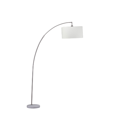 Arc Floor Lamp – White Silver 86 Inch Curved Lamp with Drum Shade HomeRoots