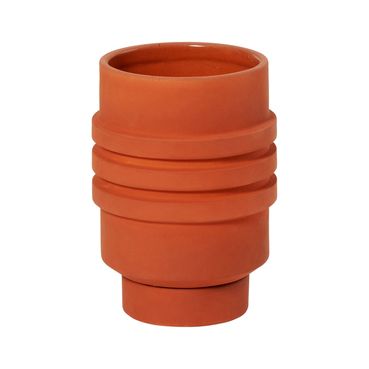 Areaware Strata Sculptural Ceramic Plant Vessel with Hidden Saucer