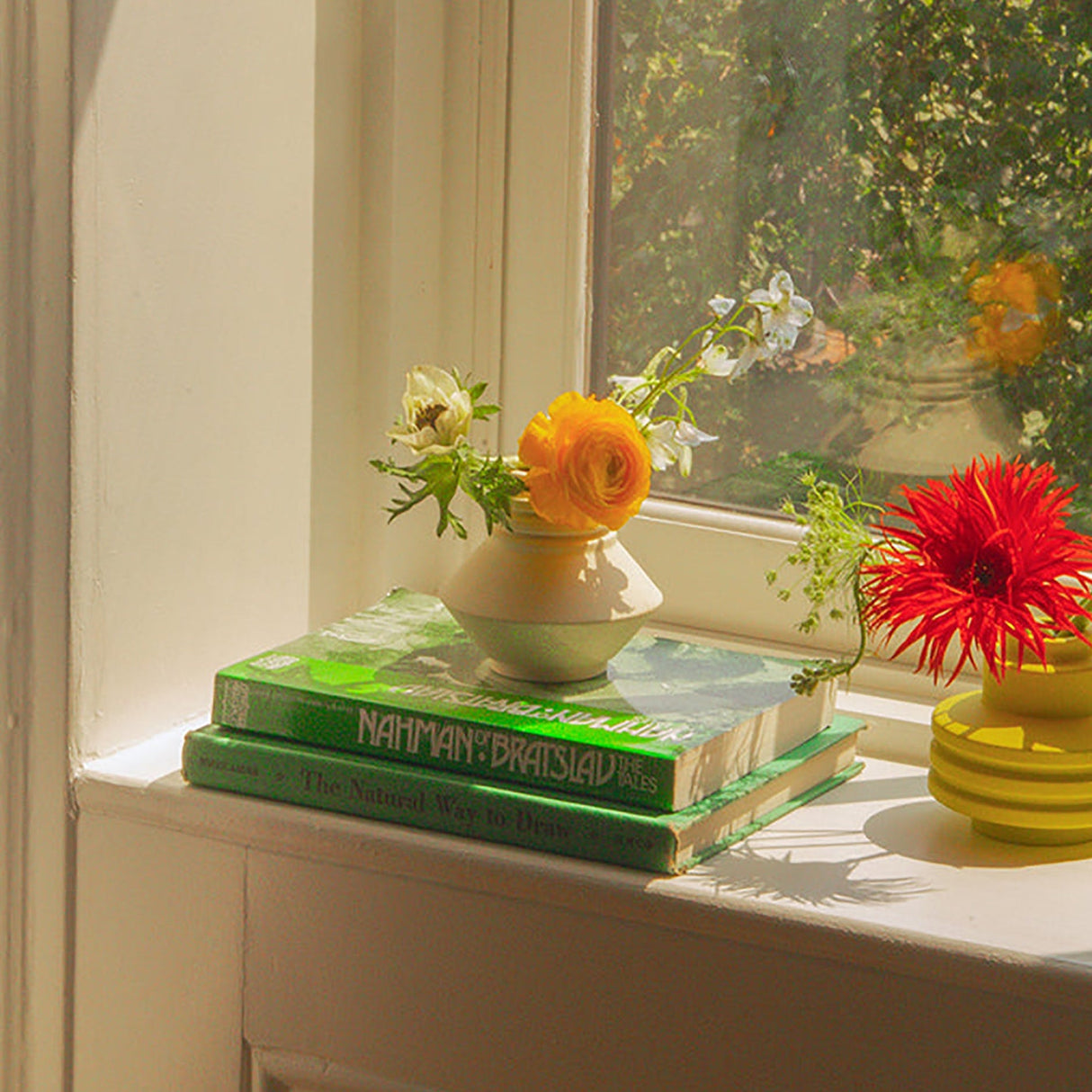 Areaware Strata Sculptural Ceramic Plant Vessel with Hidden Saucer