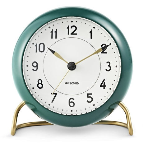 Arne Jacobsen table clock on minimalist nightstand