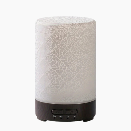 Aroma essential oil diffuser with crack design LED lighting