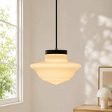 Art deco milk glass pendant light supplementary product view 11