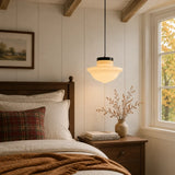 Art deco milk glass pendant light close detail view 14
