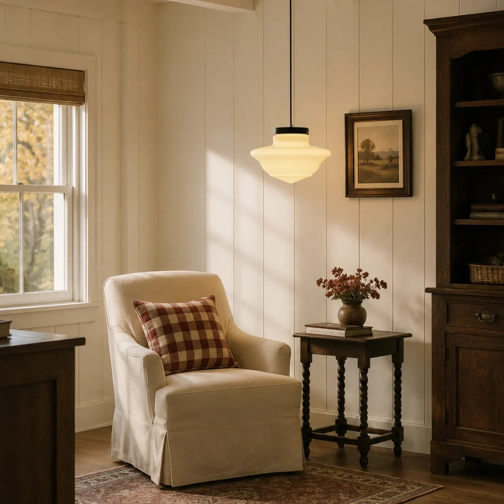 Art deco milk glass pendant light colour option view 15