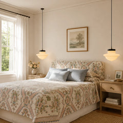 Art deco milk glass pendant light supplementary product view 17