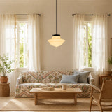 Art deco milk glass pendant light alternative angle view 19