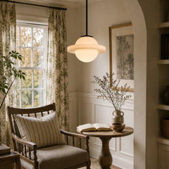 Art deco milk glass pendant light further product image 22