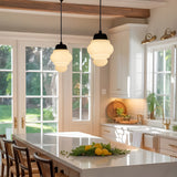 Art deco milk glass pendant light close detail view 26