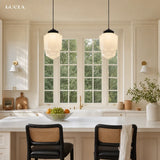Art deco milk glass pendant light alternative angle view 31