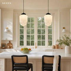 Art deco milk glass pendant light alternative angle view 31