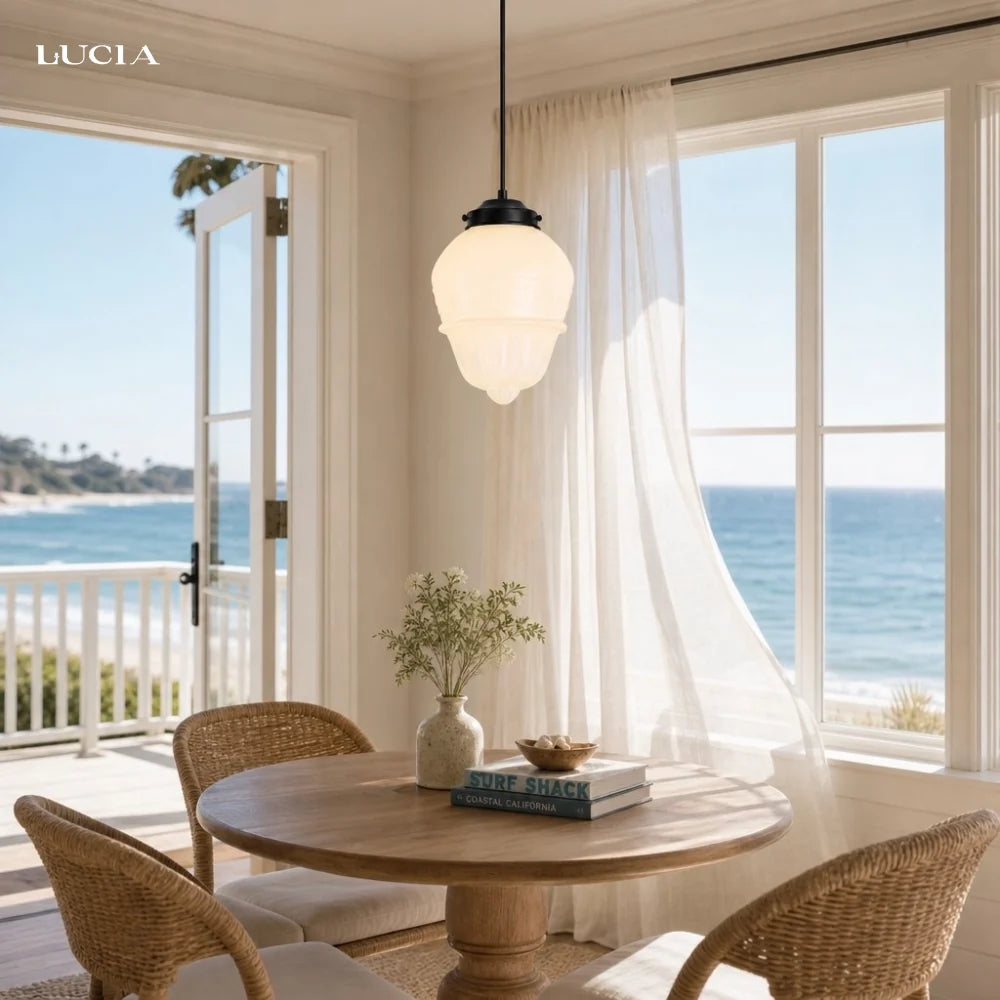 Art deco milk glass pendant light additional product view 36