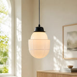 Art deco milk glass pendant light colour option view 39