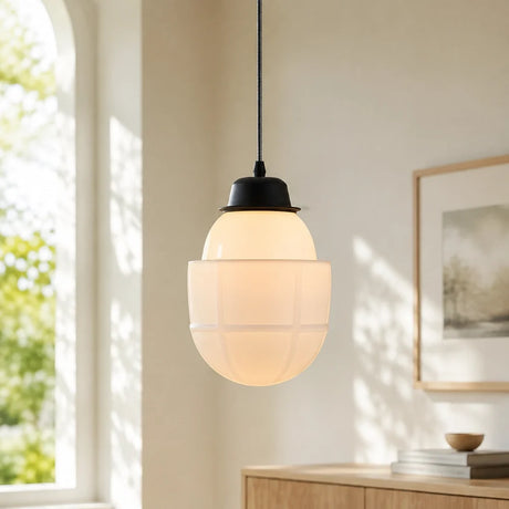 Art deco milk glass pendant light colour option view 39