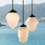 Art deco milk glass pendant light further product image 40