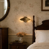 Art deco moth resin wall sconce close detail view 8