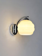 Art Deco wall sconce, 5.9 inch diameter opal glass globe shade, view 34