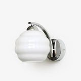 Art Deco wall sconce, 5.9 inch diameter opal glass globe shade, view 40