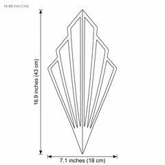 Dimension diagram showing 16.9 inch height and 7.1 inch width