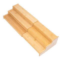 Bamboo Spice Rack – Expandable 3 - Tier Step Shelf Countertop Organizer - Hurbane Home