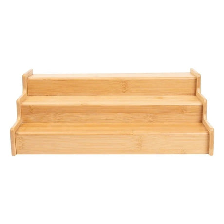 Bamboo Spice Rack – Expandable 3 - Tier Step Shelf Countertop Organizer - Hurbane Home