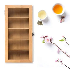 Bamboo Tea Box with Sliding Drawer - Elegant Wooden Tea Bag Organizer for Kitchen Storage - wooden tea bag organizer - Hurbane Home
