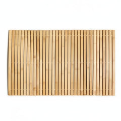 Bamboo Wood Bath Mat - Non - Slip Design for Spa - Like Bathroom Experience - Wooden Bath Mat - Hurbane Home