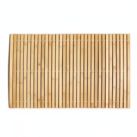 Bamboo Wood Bath Mat - Non - Slip Design for Spa - Like Bathroom Experience - Wooden Bath Mat - Hurbane Home