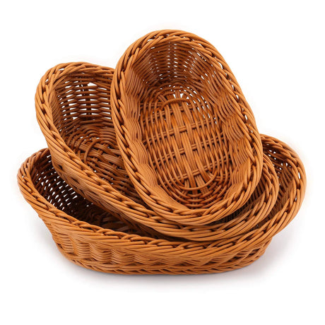 Basket Food Tray - Handmade Rattan Woven Storage for Fresh Fruits or Snacks - Wooven Storage Baskets - Hurbane Home