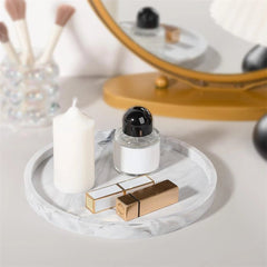 Bathroom Countertop Organizer – Round Silicone Decorative Storage Tray - Hurbane Home