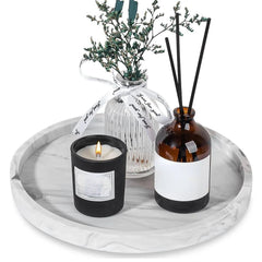 Bathroom Countertop Organizer – Round Silicone Decorative Storage Tray - Hurbane Home