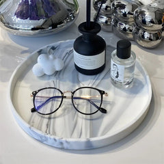 Bathroom Countertop Organizer – Round Silicone Decorative Storage Tray - Hurbane Home