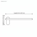 Line drawing of the bar, 23.5 in long and 6.5 in high