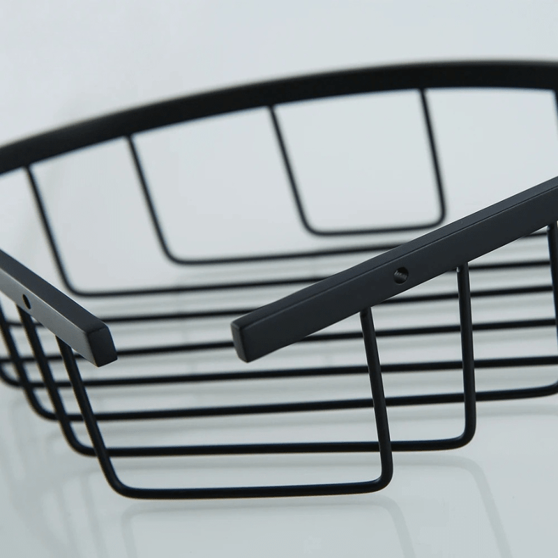 Bathroom Wall Rack – Matte Black Stainless Steel Corner Shower Shelf - bathroom wall rack - Hurbane Home