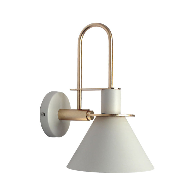 White cone sconce shown front on against a plain white background